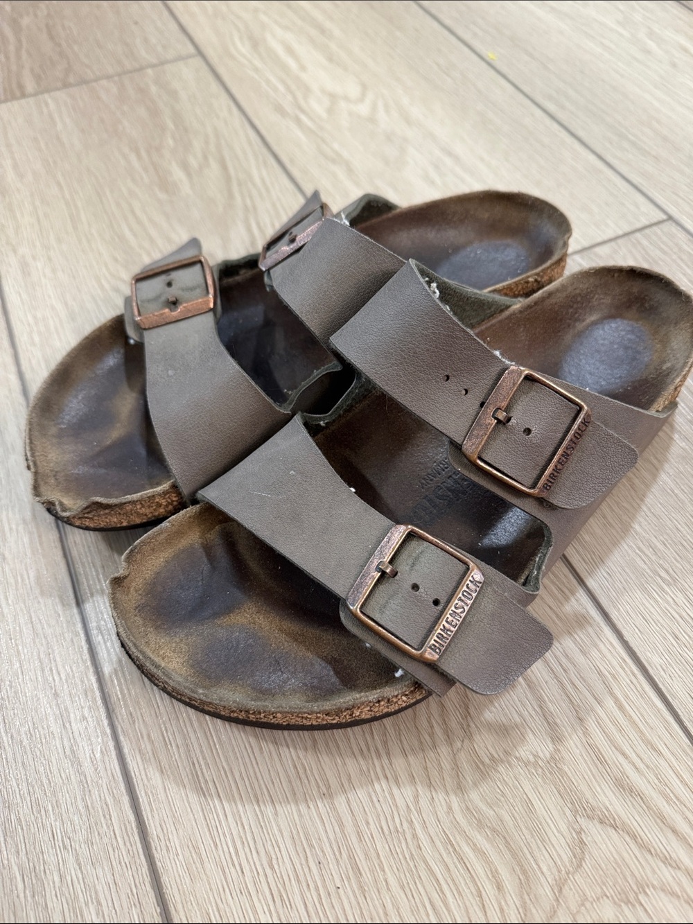 Birkenstock Arizona Sandals Gray Sz 40/9 Hike Grunge Granola Camp